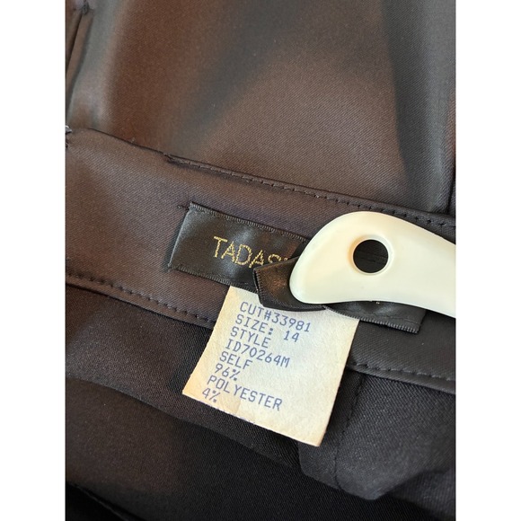 Tadashi Shoji Stretchy Satin Pencil Skirt Black Size 14 Quiet Luxury Minimalist - Picture 6 of 9